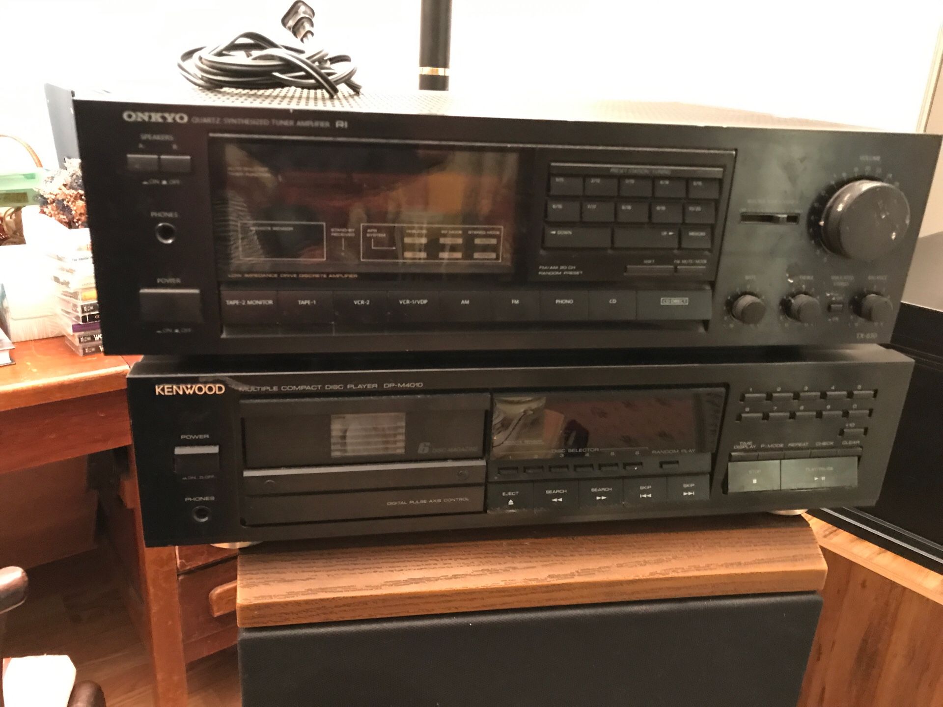 Onkyo tuner/amplifier and Kenwood multiple CD player