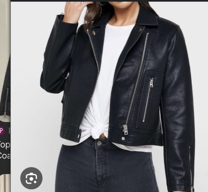 Top Shop Black Leather Moto Jacket 