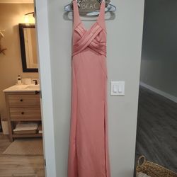 Long Elegant Peach/Coral Dress 