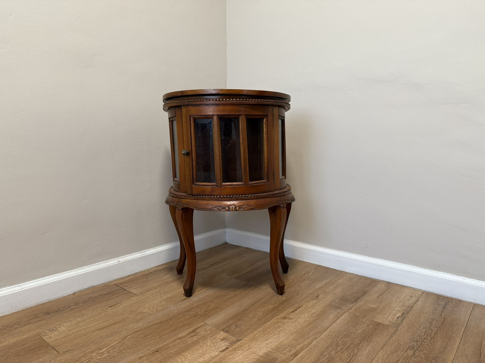 Demilune Glass Curio Cabinet – Half-Round Display - Glass Panels