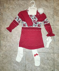 Nicole Miller baby girl 3pc Christmas 🎄 set new