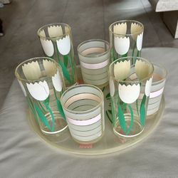 *** Vintage Mid-Century Modern Acrylic Glasses Set By H. J.  Stotter 
