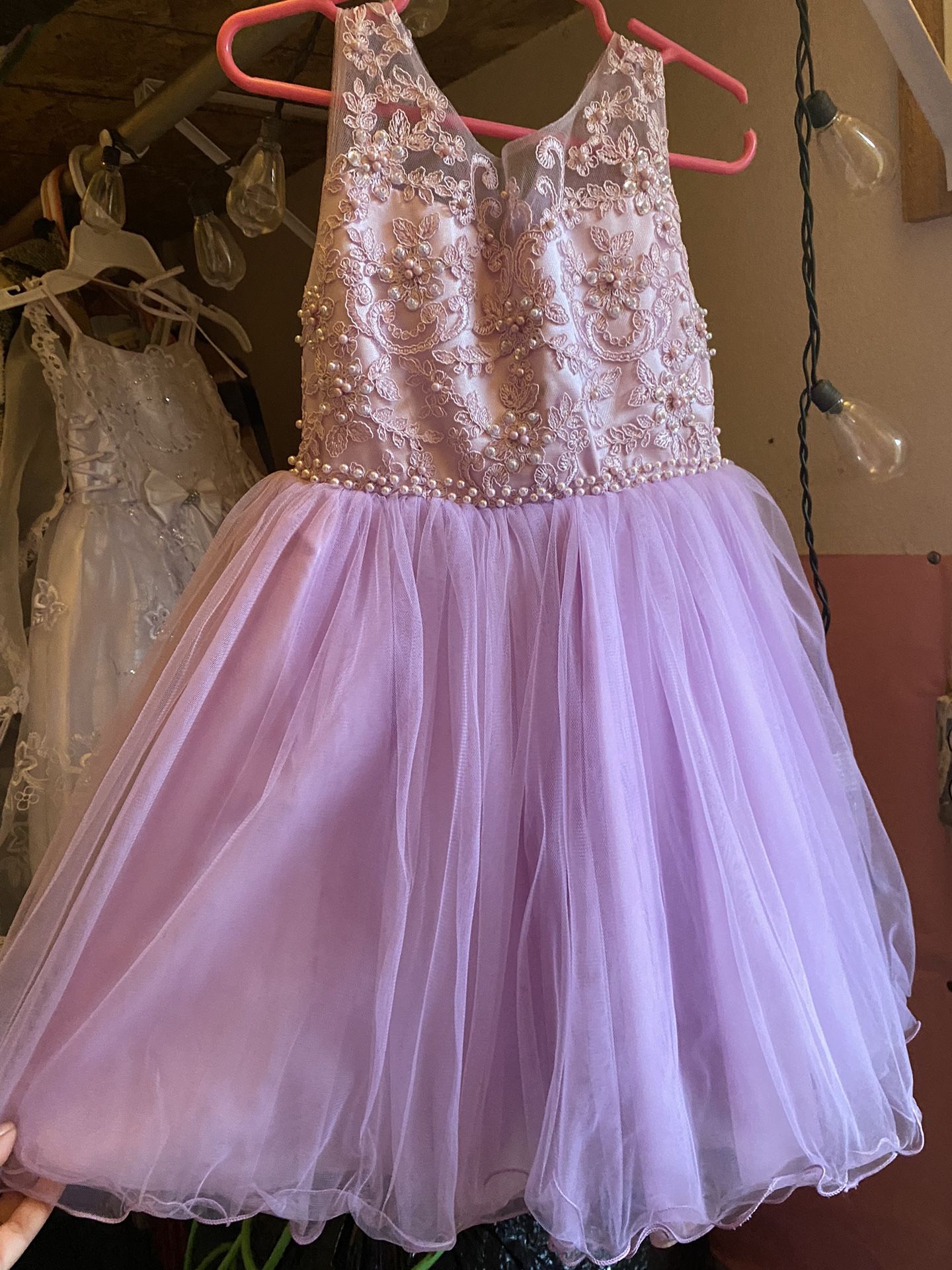 Purple Flower Girl Dress