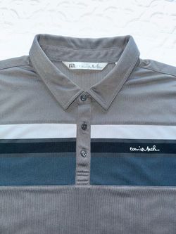 TravisMathew Men's Striped Golf Polo Shirt Large