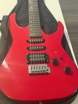 Red Electric Guitar HSS Pickup Configuration