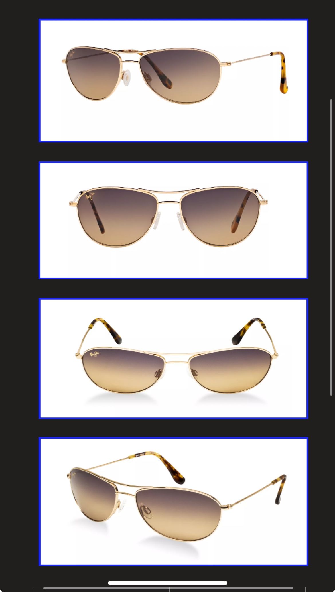 Maui Jim Beach Baby (245) Gold Frames HCL Bronze Lenses