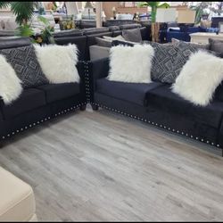Black Velvet Sofa And Loveseat On Sale 