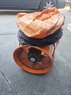 Industrial fan with tube hose attachment