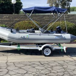 15’ Aluminum Floor Boat With Trailer And 2001 F-150