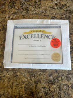 New in packaging Lakeshore Learning Certificate of Excellence and additional open packaging Certificate of Recognition and Preschool Diplomas.