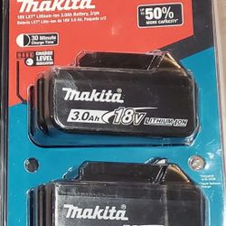 Makita 18V 3.0 Battery 2 Pack New In Box