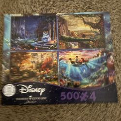 Disney/Thomas Kinkade 4-in-1 Puzzles NEW