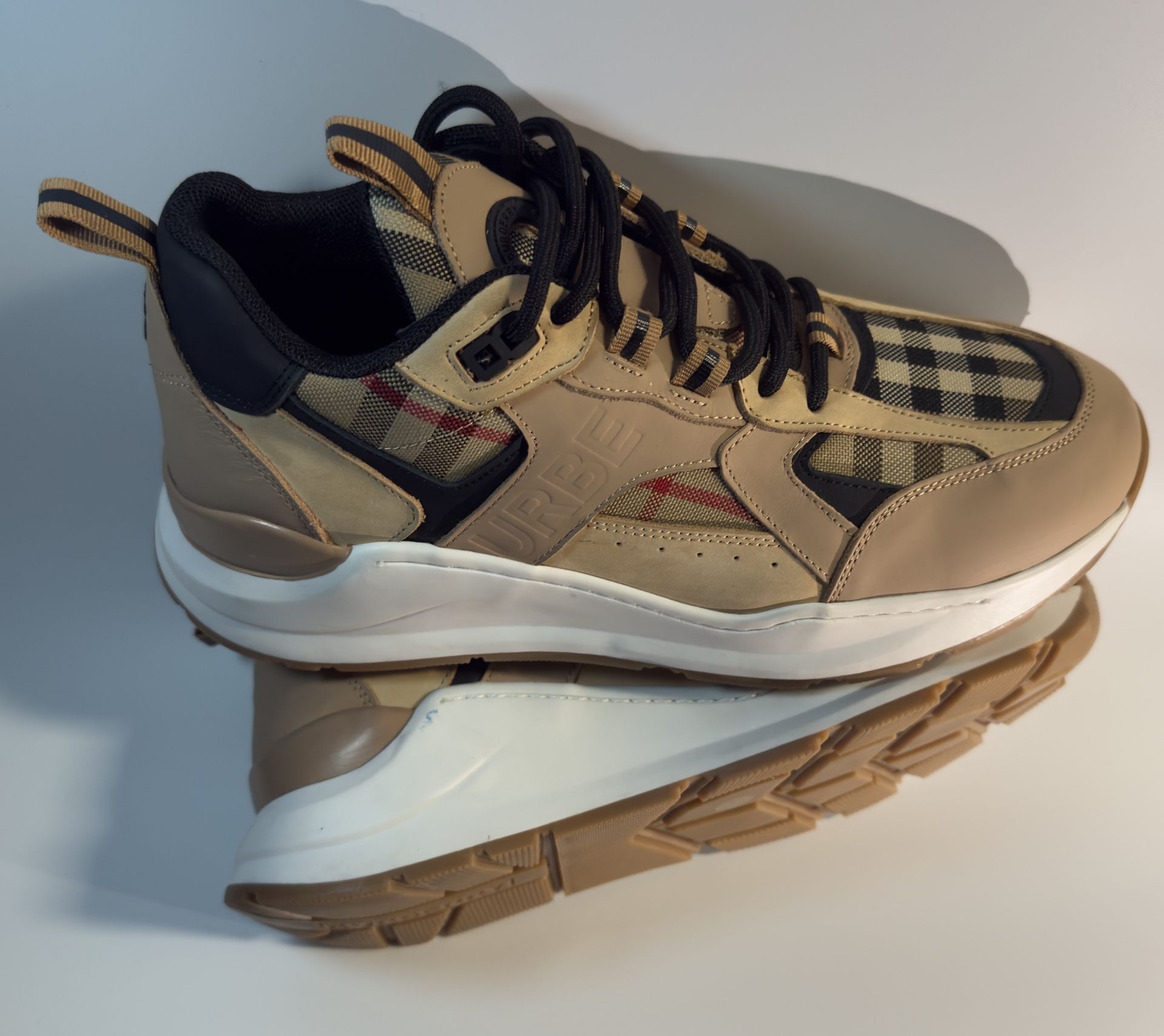 Burberry Check and leather ladies sneakers Size 9