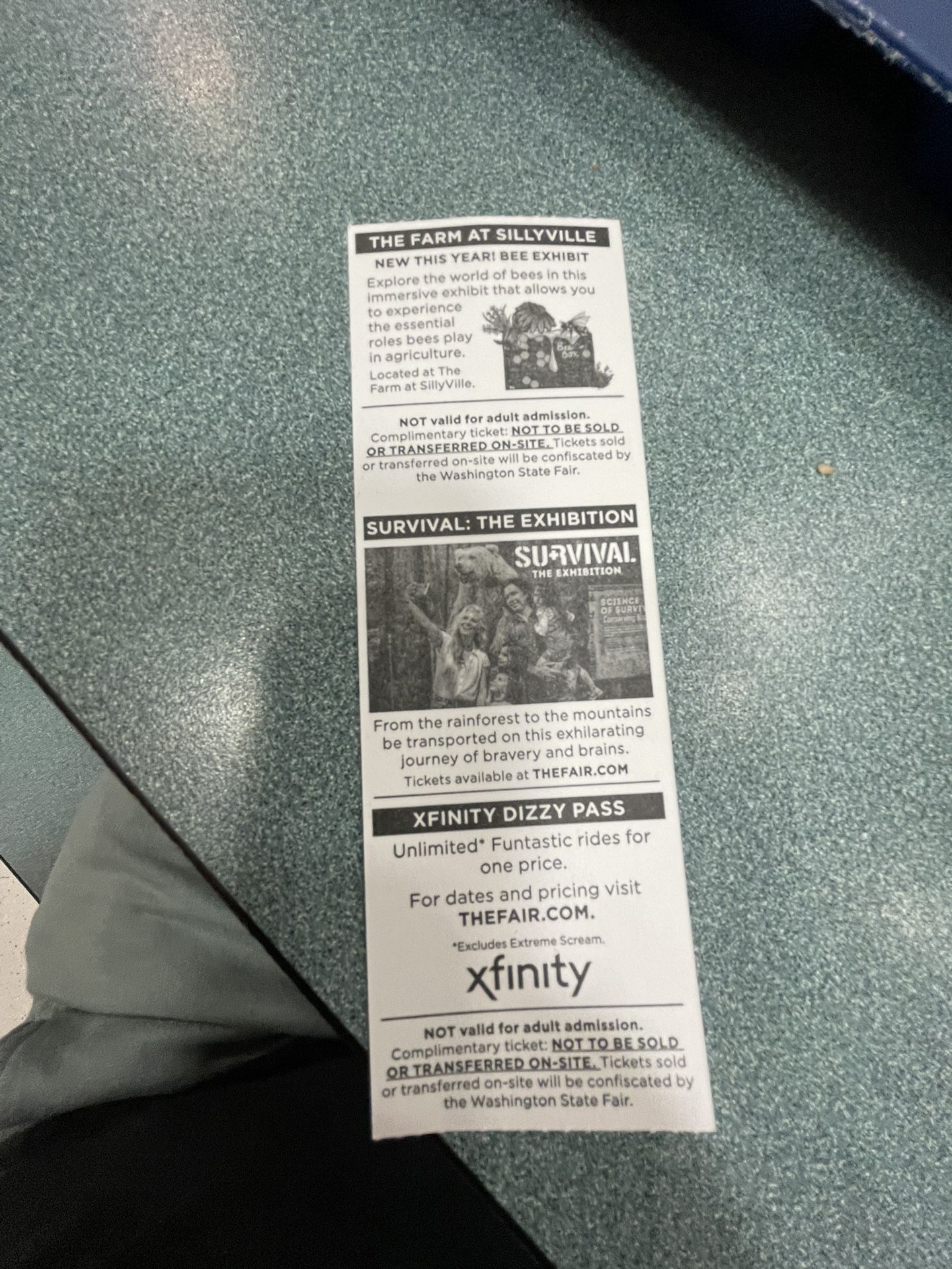 Student Washington state fair ticket