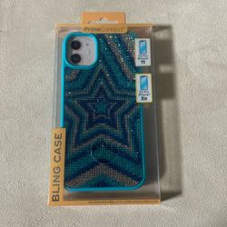 Blue Star Bling iphone case
