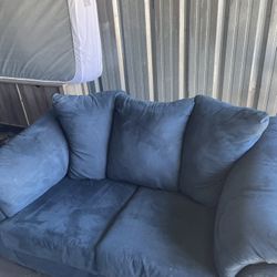 Blue Sofa Sleeper And Love Seat