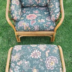 Wicker Chair With Ottoman 
