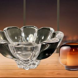 Mikasa Austria 1980s Zinnia Crystal Bowl, 6x3” NWT