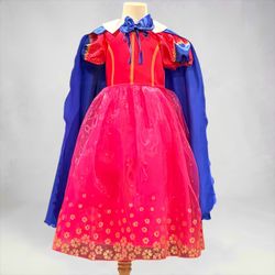 Girls Princess Costume Dress with Cape