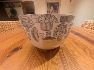 Authentic Vintage Mid-Century Modern Finel Enamel Mushroom Bowl