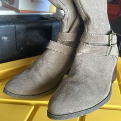 Tan Wide Calf Boots 