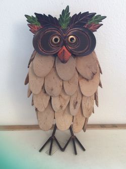 HAND CRAFTED WOODEN OWL HOME DECOR - 50