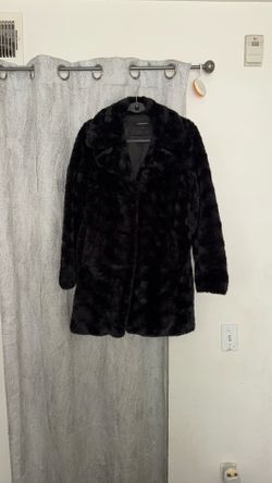 Black Faux Fur Coat. 