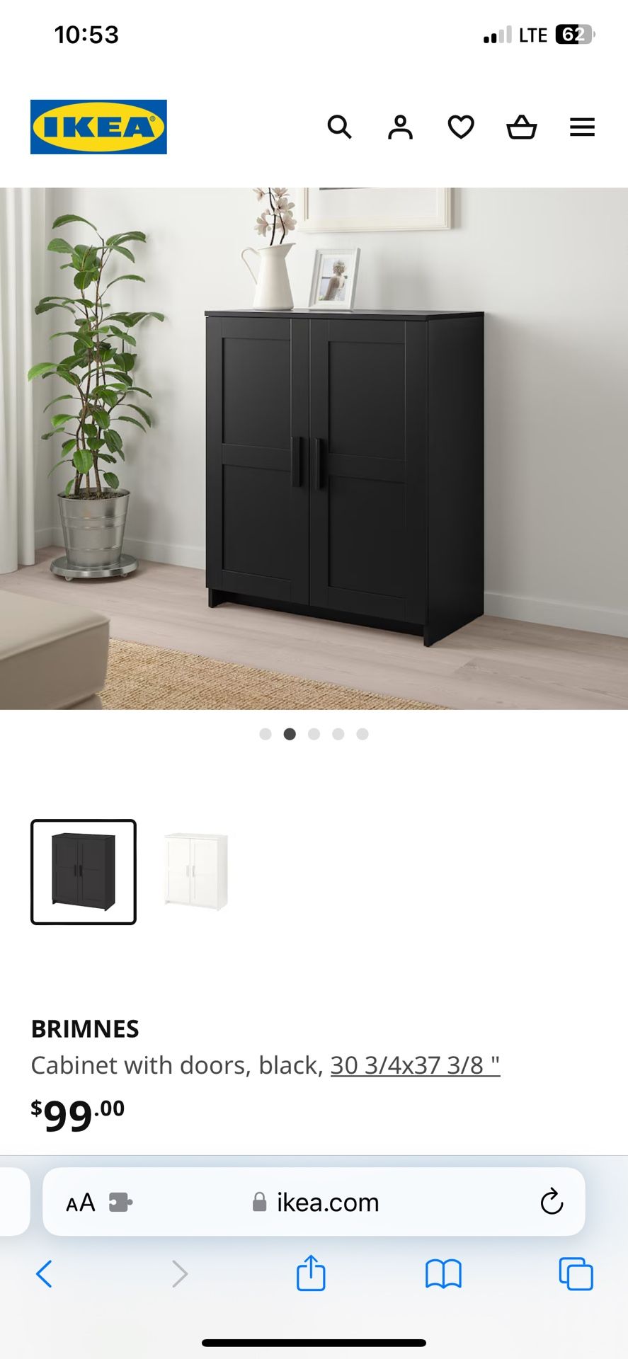 New Cabinet With Doors, Black
