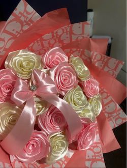 Handmade Satin Ribbon Rose Bouquet