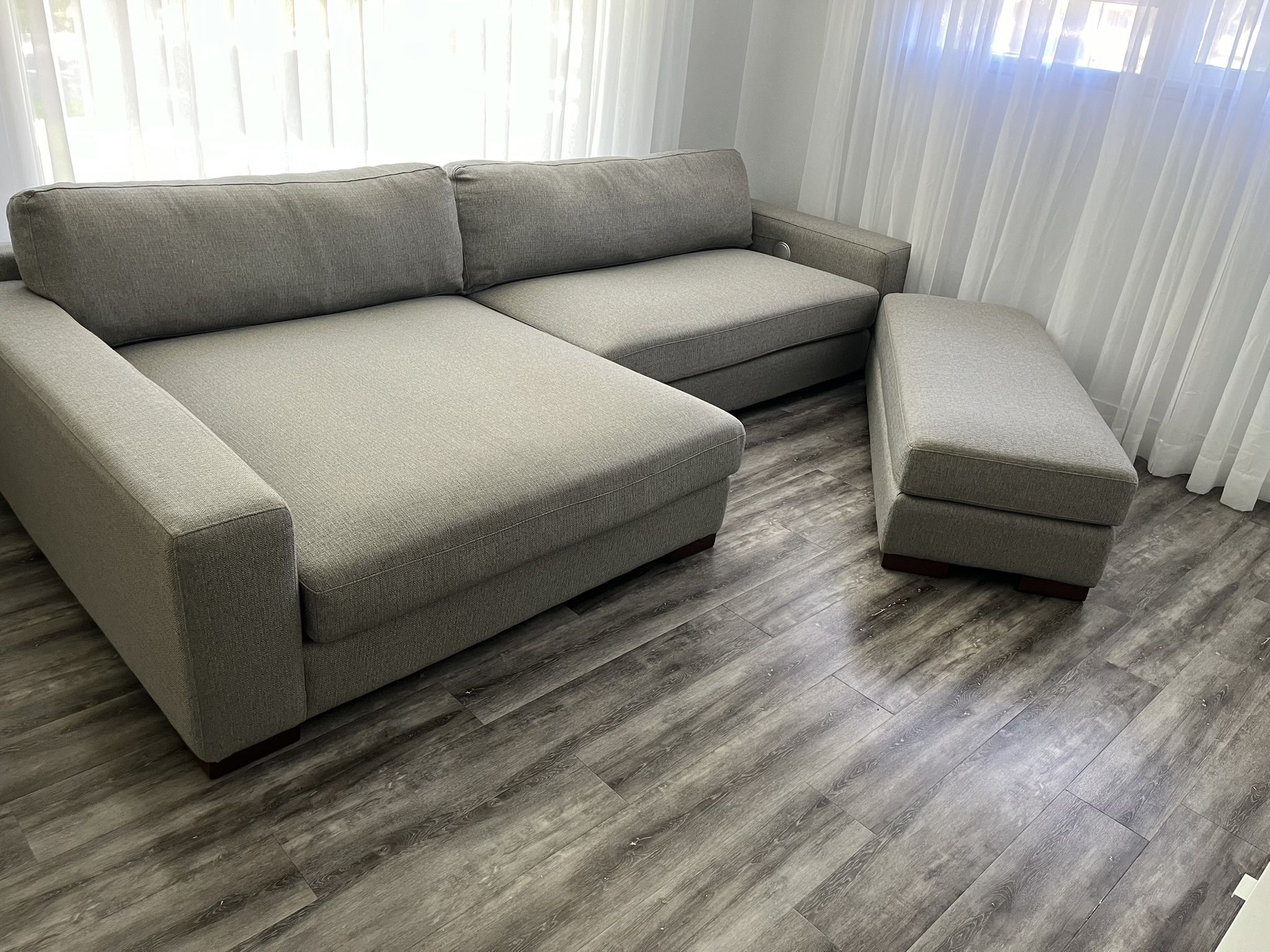 Large Costco Sectional with Chaise and Ottoman