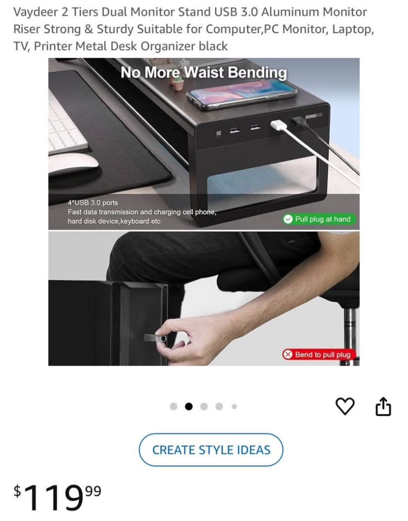 DUAL USB MONITOR STAND