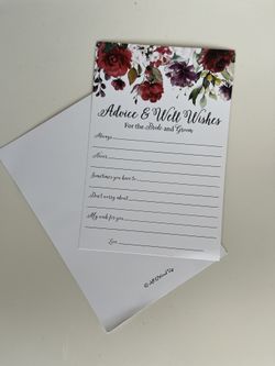 Bride And Groom Advice Cards
