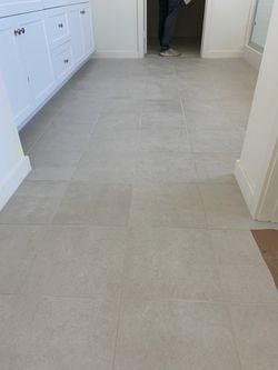 Porcelain tile flooring