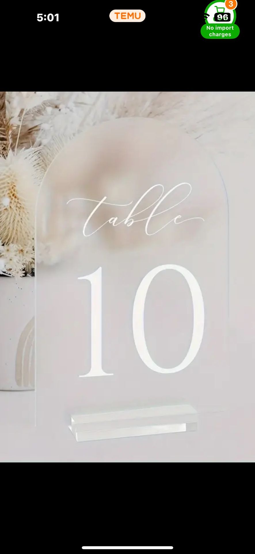 Wedding Table Numbers