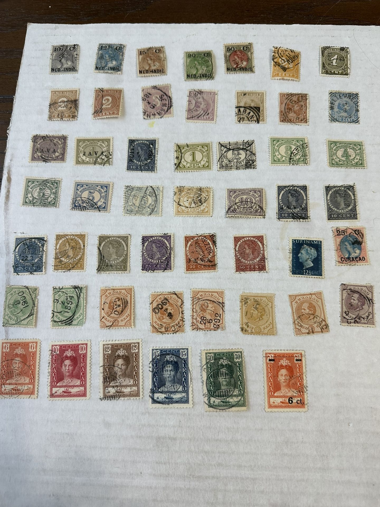 Dutch Indies & Curaçao Stamp Group Of 48