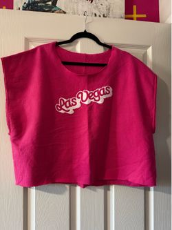 Cropped Pink Sweater Top - Size XL