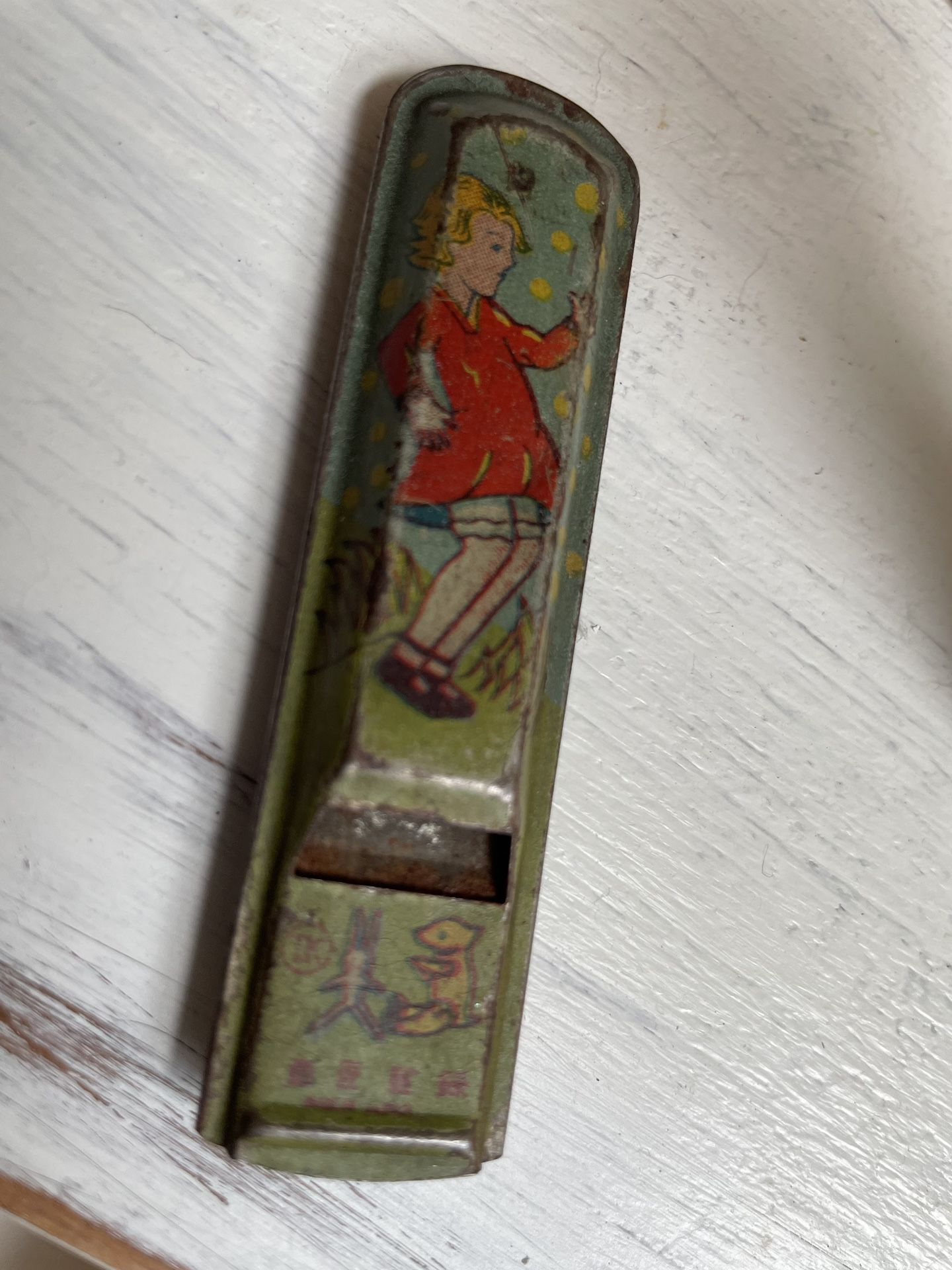 Vintage Tin Litho Whistle Toy