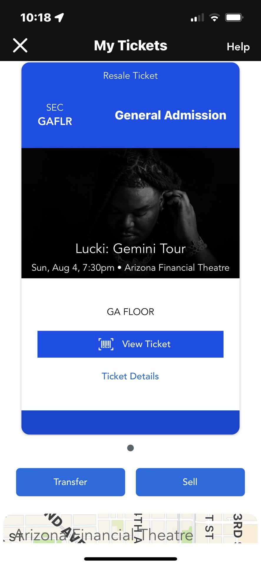 Lucki floor tickets for 1