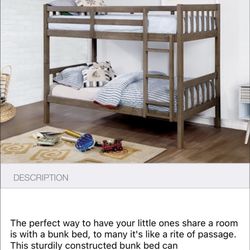 Emilie gray twin/twin bunk bed 