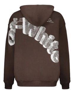Off-White Logo Hoodie OW Virgil Abloh Brown Hoody Pullover Streetwear Large $943