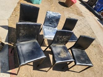 FREE!! Metal Chairs Set of 6 Black Van Nuys!! FREE!!