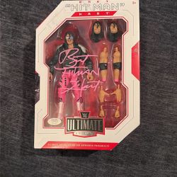 BRET “HITMAN” HART SIGNED AUTO ULTIMATE FIGURE PSA COA SUPER COOL SUPER RARE 