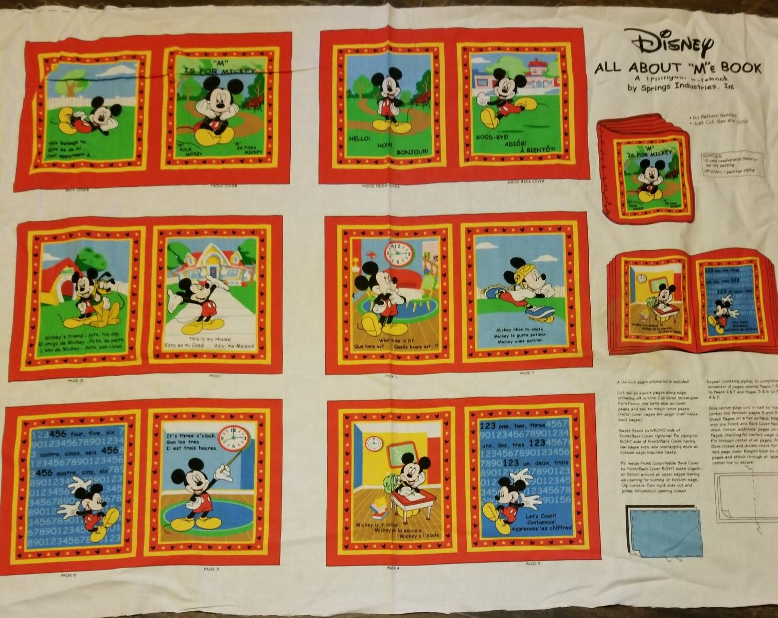 Disney mickey mouse soft book panel