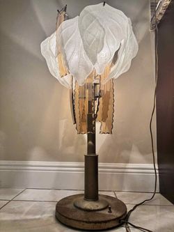 VINTAGE WHITE Leaf Table Lamp 31”H