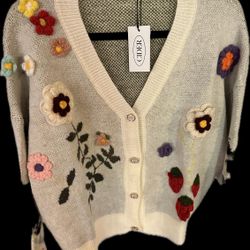 Cider Floral Crochet Cardigan — Brand New with Tags