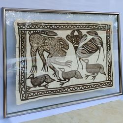 Large Vintage Korhogo Mud Cloth African Africa Senufo Tribe Picture Art Textile 54inx39in Siena Senefo Sene Senoufo Syenambele Tribal Primitive 005 be