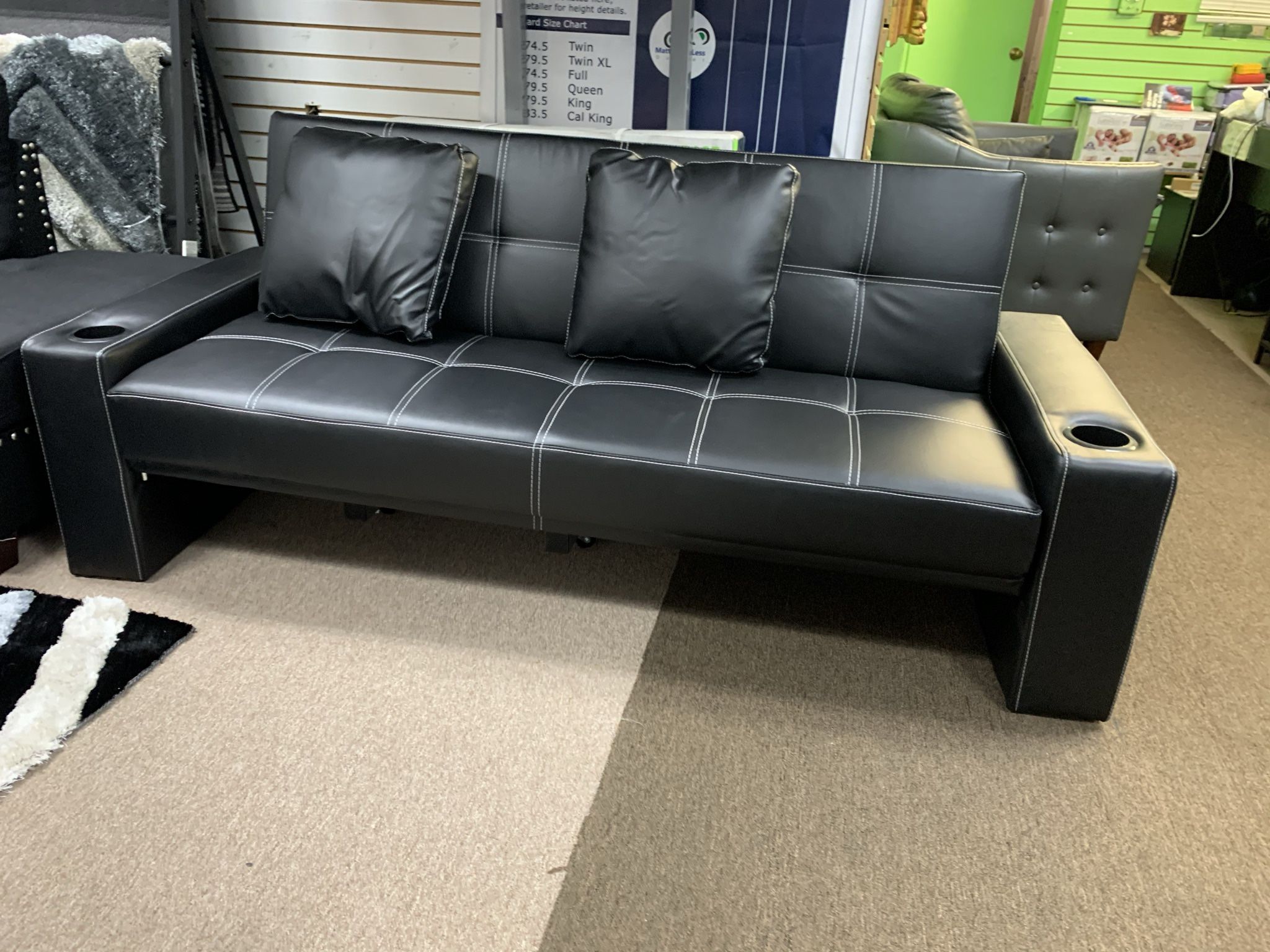🛌🛋BLOWOUT SALE NOW🔥‼️FUTON SOFA BED PU LEATHER🛋🛌