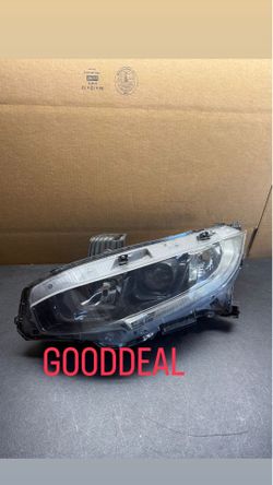 Oh41 fit 2016-2021 Honda civic black left headlight lamp