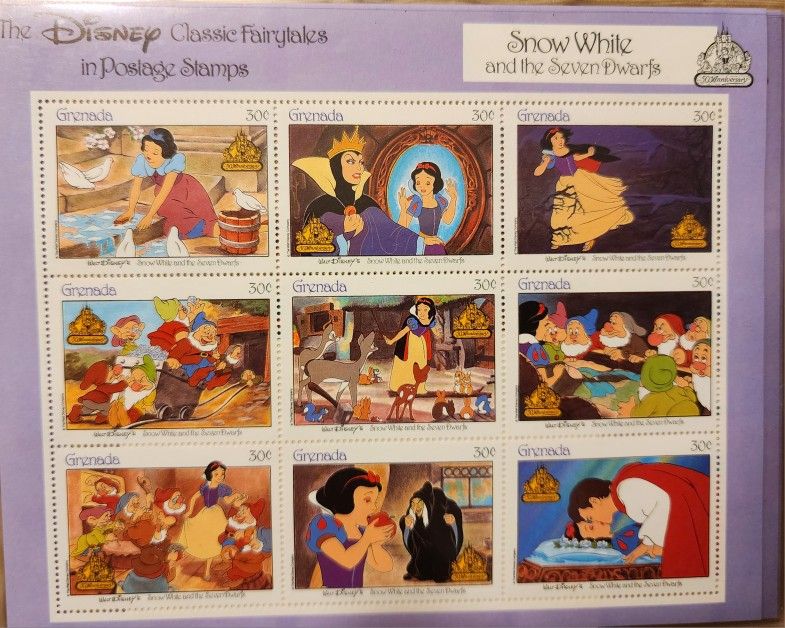 Disney's Classic Fairy Tales, Snow White and the 7 Dwarfs Stamps (9)