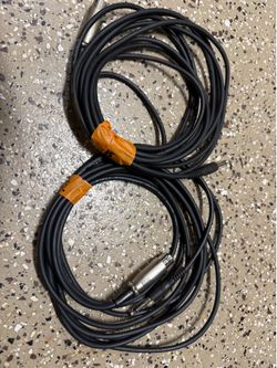 Pair of XLR Female to 1/4 Inch TS Microphone Cables